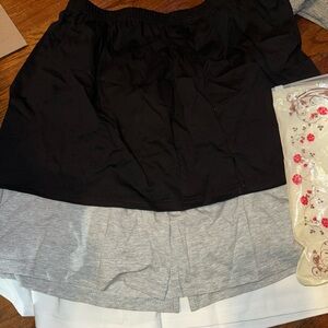 Stylish Black and Gray Skirt Set